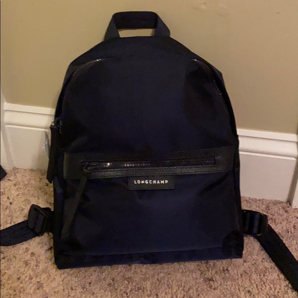 Longchamp navy small backpack nylon